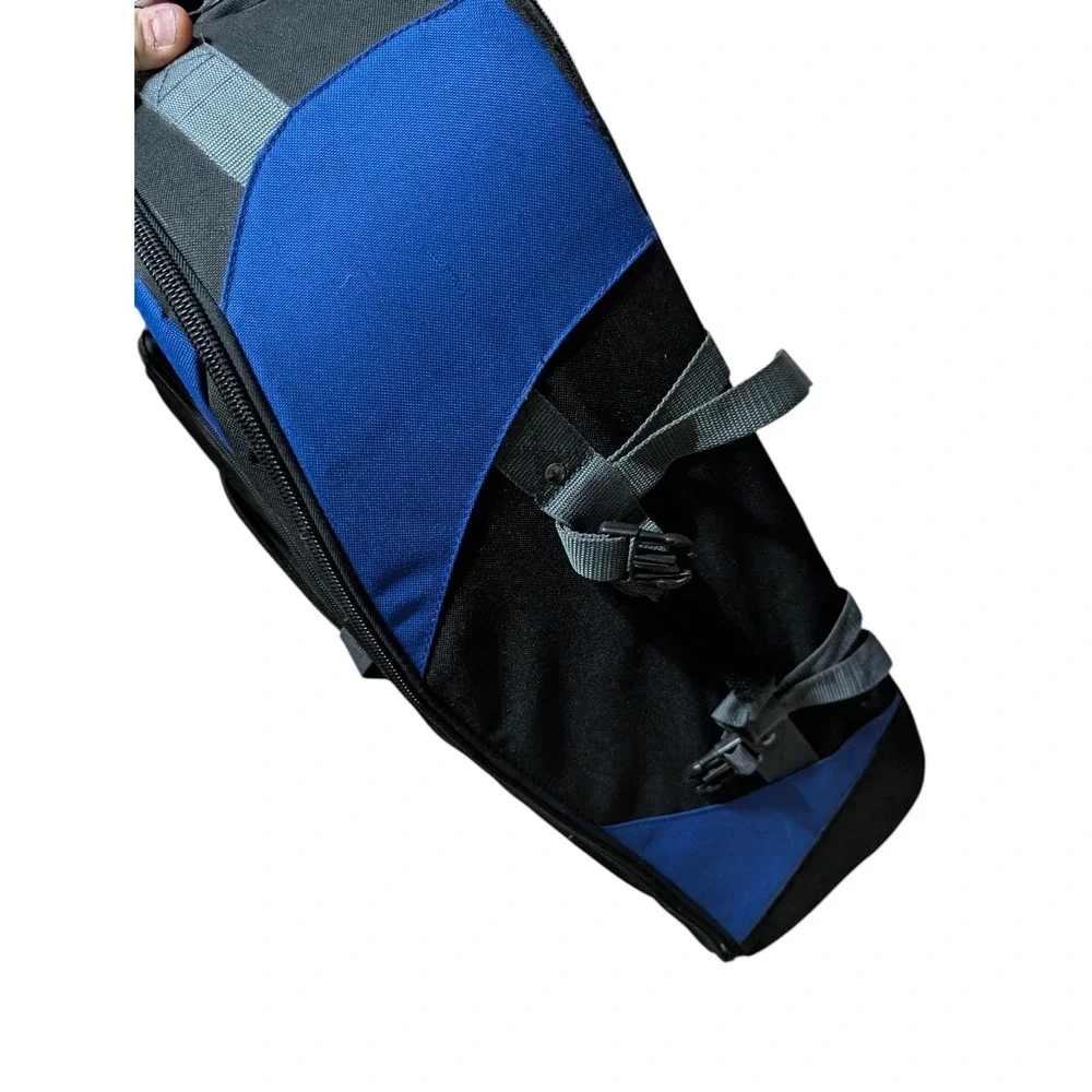 Jeep Rolling Backpack Blue Black Canvas Travel‎ Carry On Luggage Bag